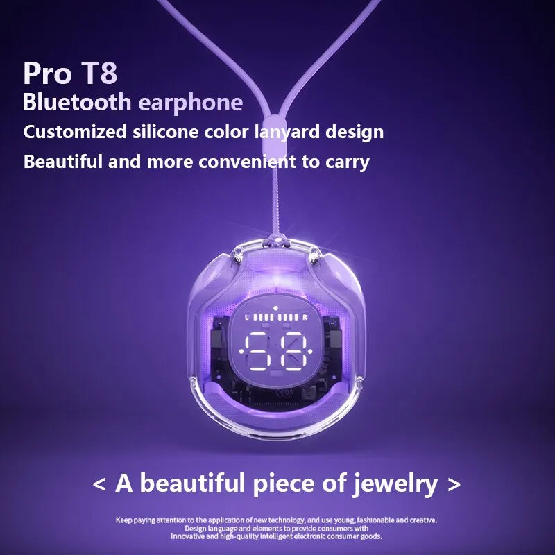 PRO T8 Wireless Bluetooth Headset Transparent